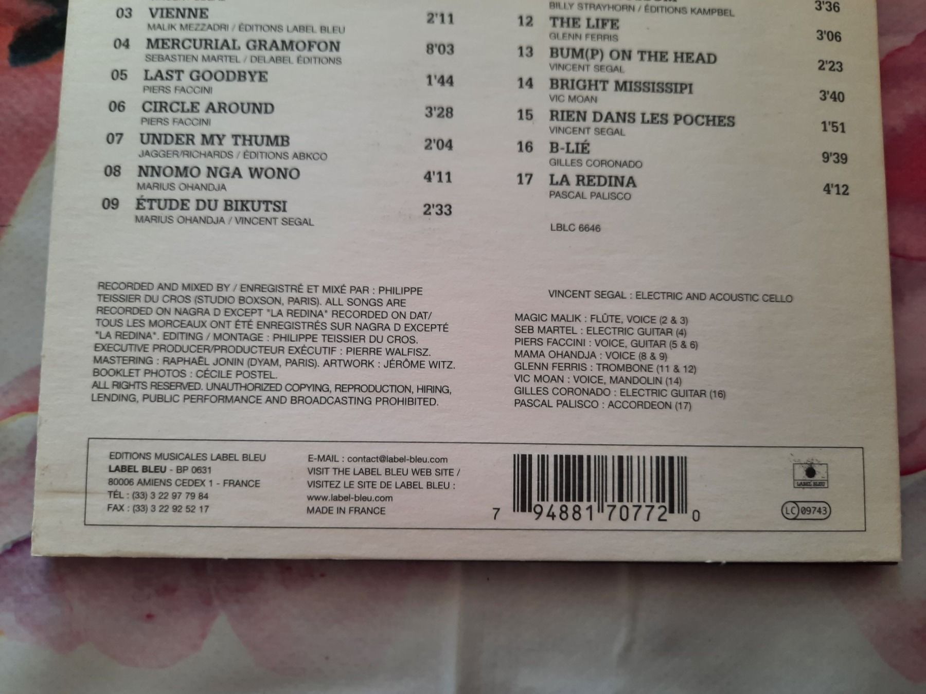 CD: CD - Vincent Segal - T-Bone Guarnerius – Usato da Pully venduto da bro_n52j 3