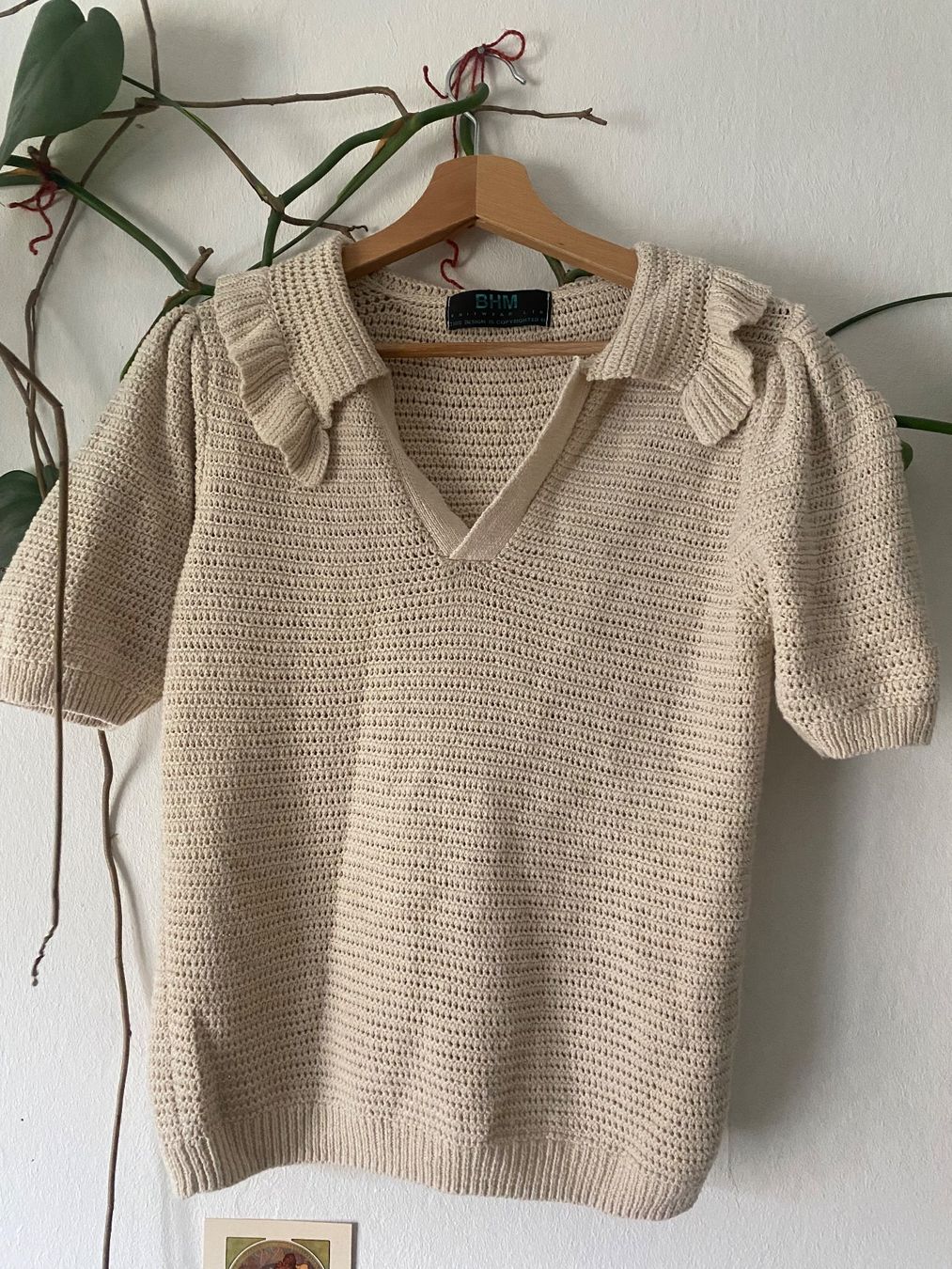 Top: Cream Crocheted Top with Collar - Unique Find – Nuovo (secondo la descrizione) da Bern venduto da alexjop