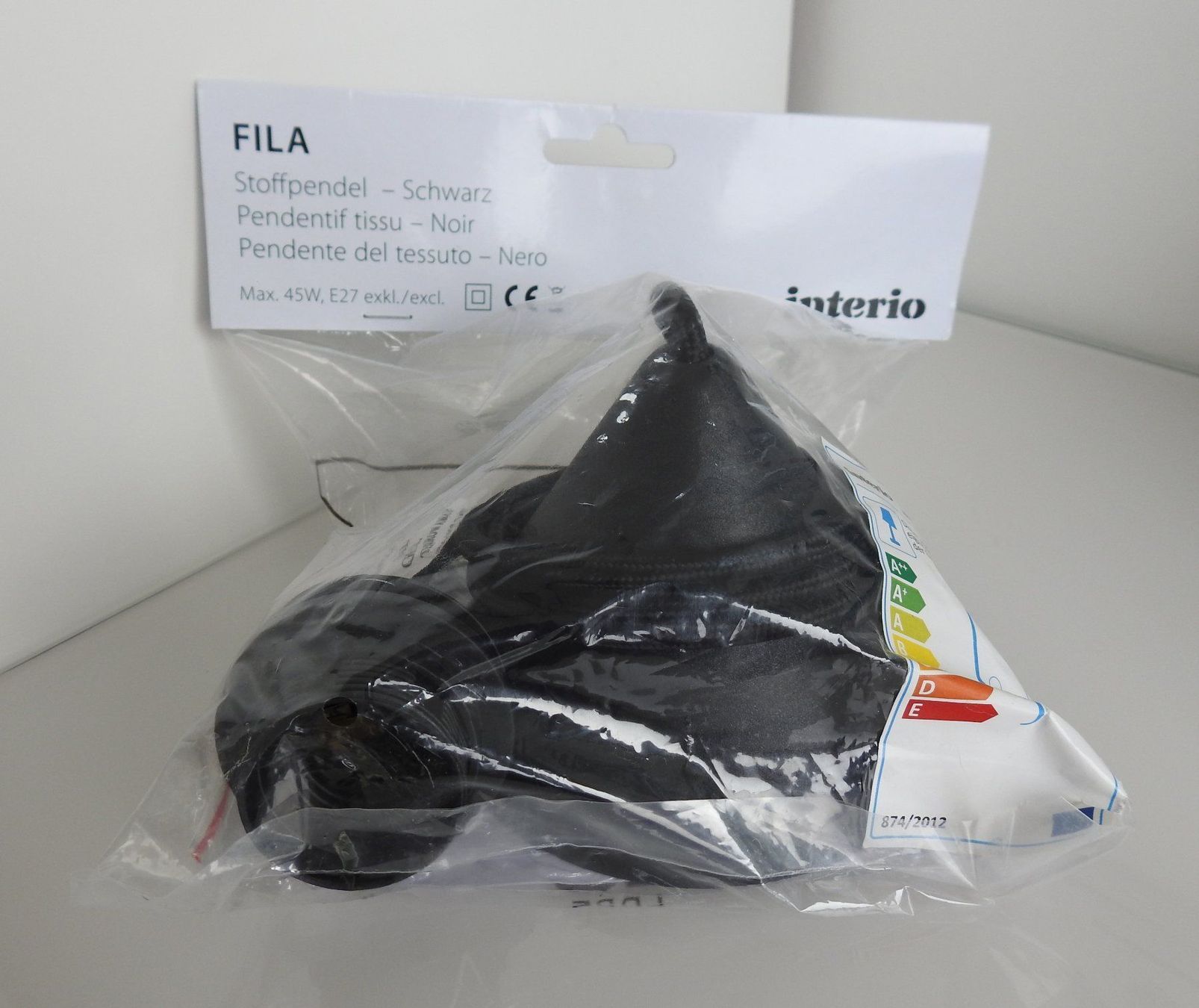 Interio Lampade: Stoffpendel E27, schwarz - NEU – Nuovo e nell'imballaggio originale da Zürich venduto da Piki7