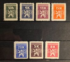 Tschechoslowakei 1945 Wappen Löwe Set (7 Stk.)
