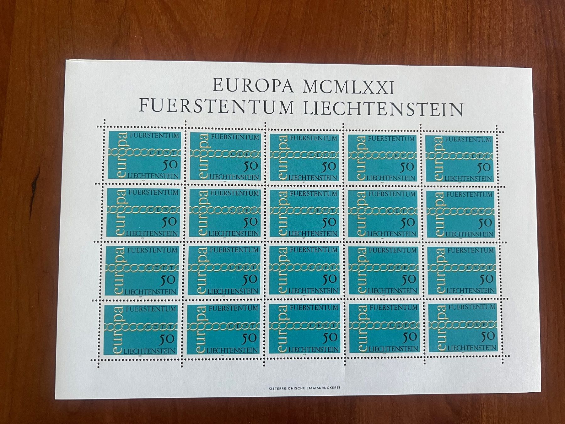 Tutti i francobolli: 1968 Liechtenstein 481 Bogen  ** (F100) – Usato da Hinwil venduto da Sidi4