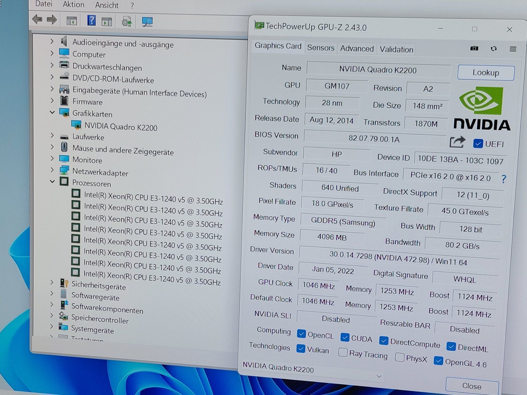 Hewlett Packard PCs: WORKSTATION HP Z240, Intel Xeon E3-1240 v5, Nvidia Quadro K2 – Gebraucht aus Schaffhausen von P3ntiumii 8