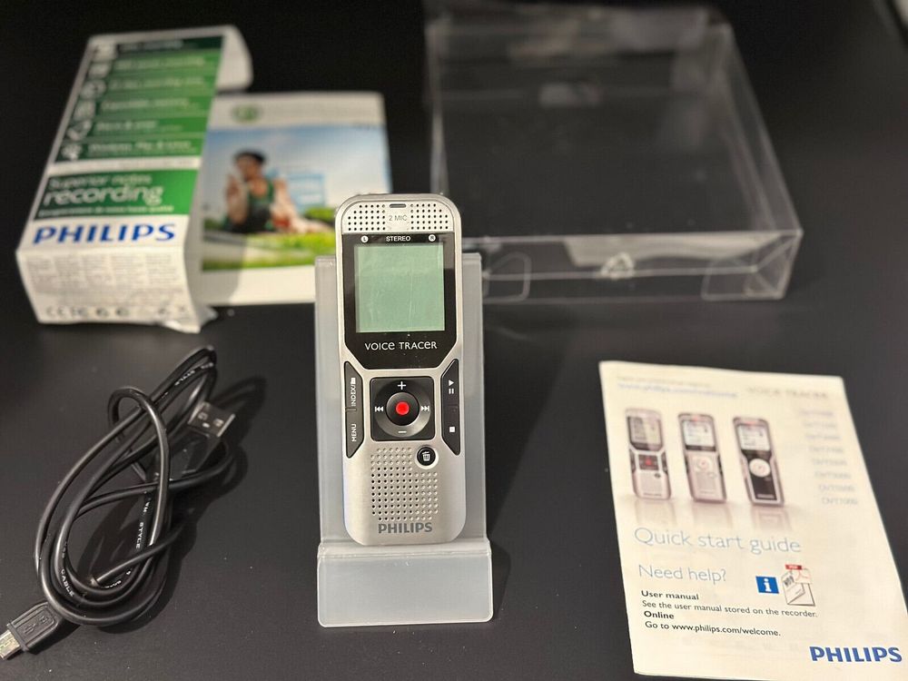 Philips DVT 1000 Dictaphone Numérique Enregistreur Vocal, Testé, état Excellent