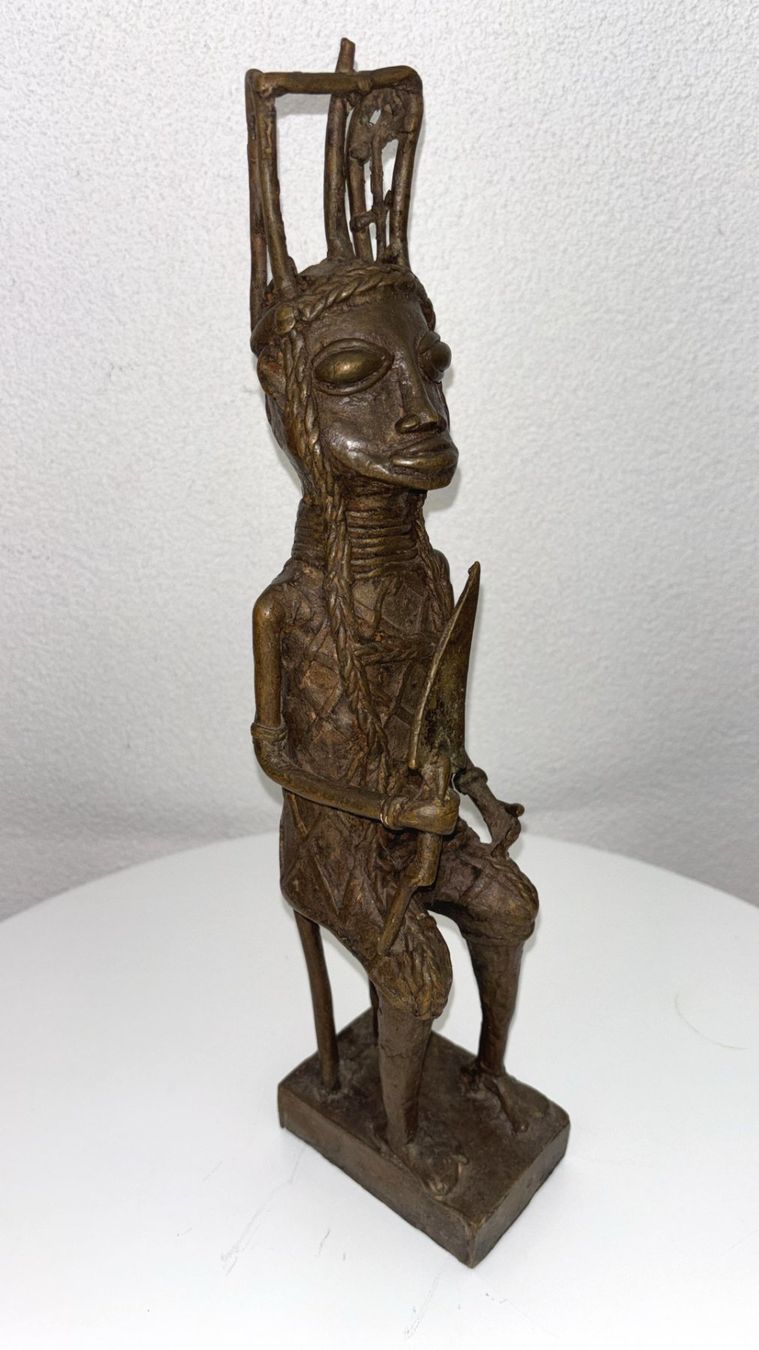 Statuette: Afrikanische Bronzefigur | Handarbeit | H 35 cm – Usato da Sommeri venduto da Plutus09