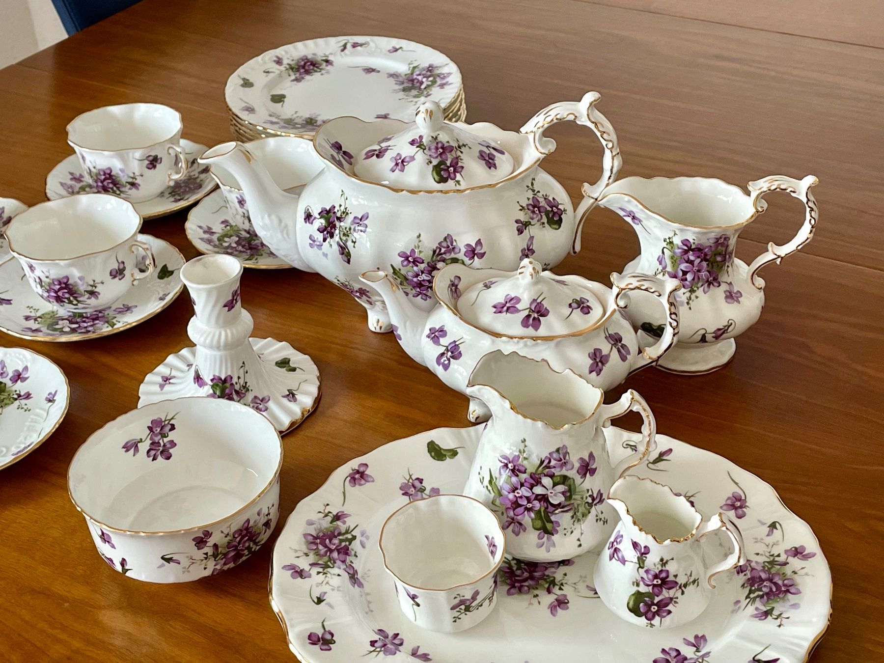 Services de table: 6-teilig, Teeservice Veilchenmuster, Hammersley, England – D'occasion à Brütten par dedi8486
