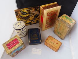 3. Lot 7 boîtes confiseries 5x fer blanc, 2x carton sprüngli