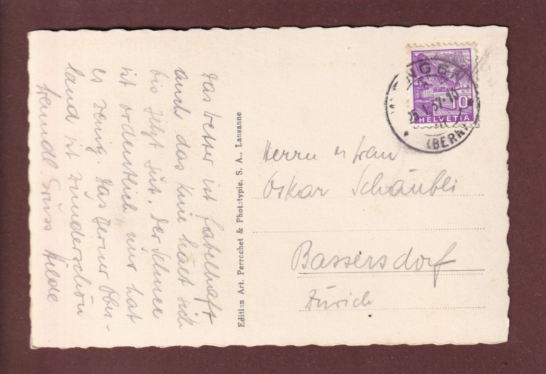 Cartoline postali: WENGEN im Winter - 1937 – Usato da Pully venduto da nicecards 1