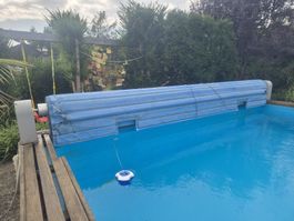 Poolabdeckung mit Aufrollvorrichtung elektrisch