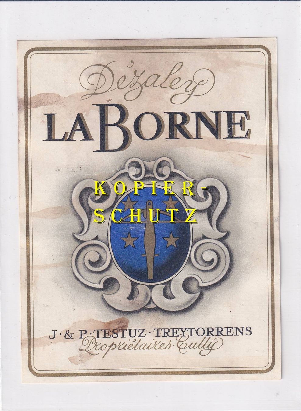 Papier: Etikette  Dézaley "La Borne" /bd – D'occasion à Hombrechtikon par Rudolf07