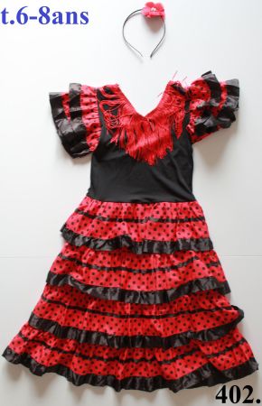 Costume Flamenco / Danseuse Espagnole   t. 6 - 8 ans