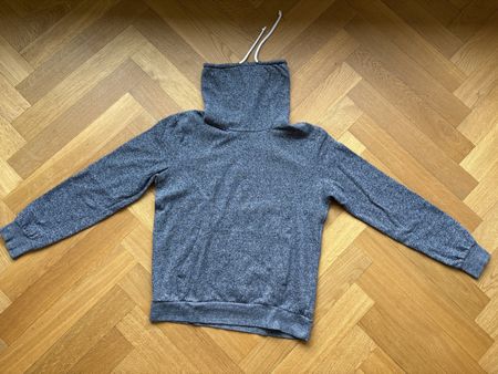 Modischer H&M Herren Kragenpullover, Blau meliert, Grösse L