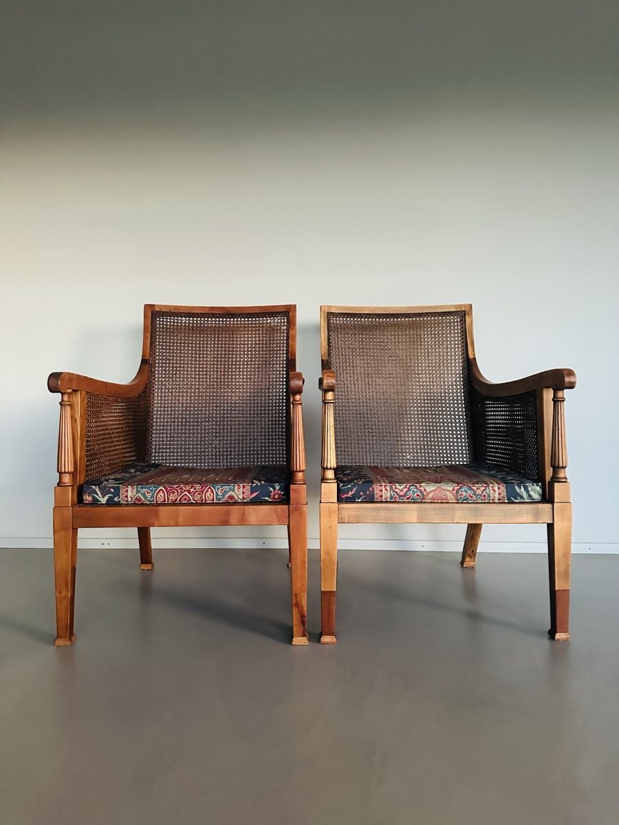 Poltrone: Zwei antike Sessel, Vintage, Kolonial, Geflecht – Usato da Dagmersellen venduto da Kimchen2012