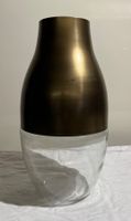 Vase Metall Glas zweiteilig bronze transparent