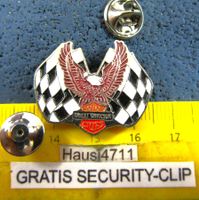 HD PIN HARLEY-DAVIDSON RACING EAGLE GEPRÄGT SILBRIG