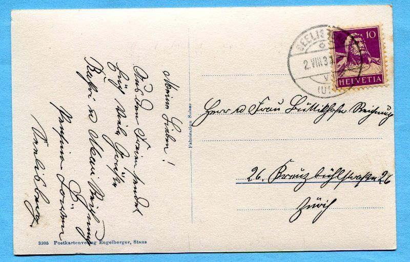 Cartoline postali: Seelisberg 1933 - Hotel Löwen – Usato da Opfikon venduto da Prophila 1