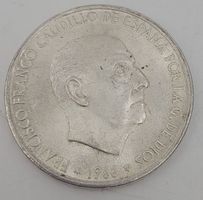 Monnaie Espagne 100 Pesetas 1966 Franco argent