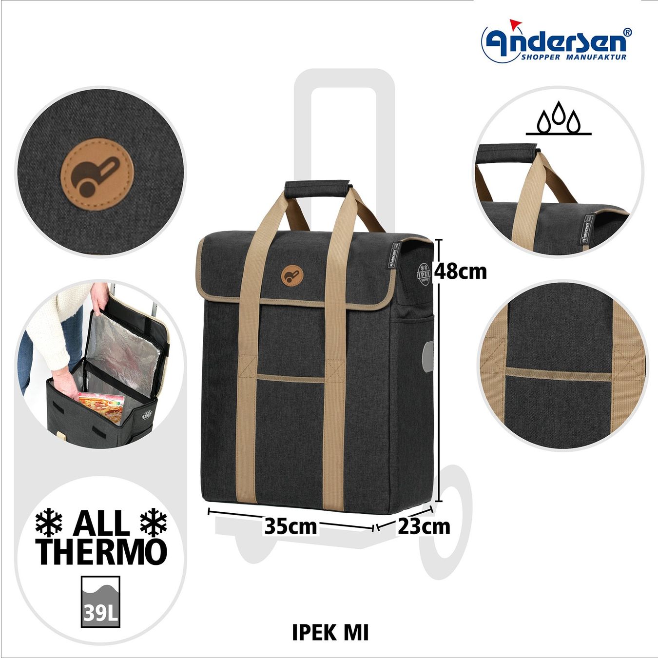 Altro per la casa: ANDERSEN Shopper SCALA IPEK MI mit Thermo-Tasche schwarz – Nuovo e nell'imballaggio originale da Kägiswil venduto da nick666 1