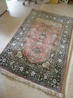 KASCHMIR SEIDEN - BAUMWOLLE TEPPICH 124 X 190 CM - TOP !!