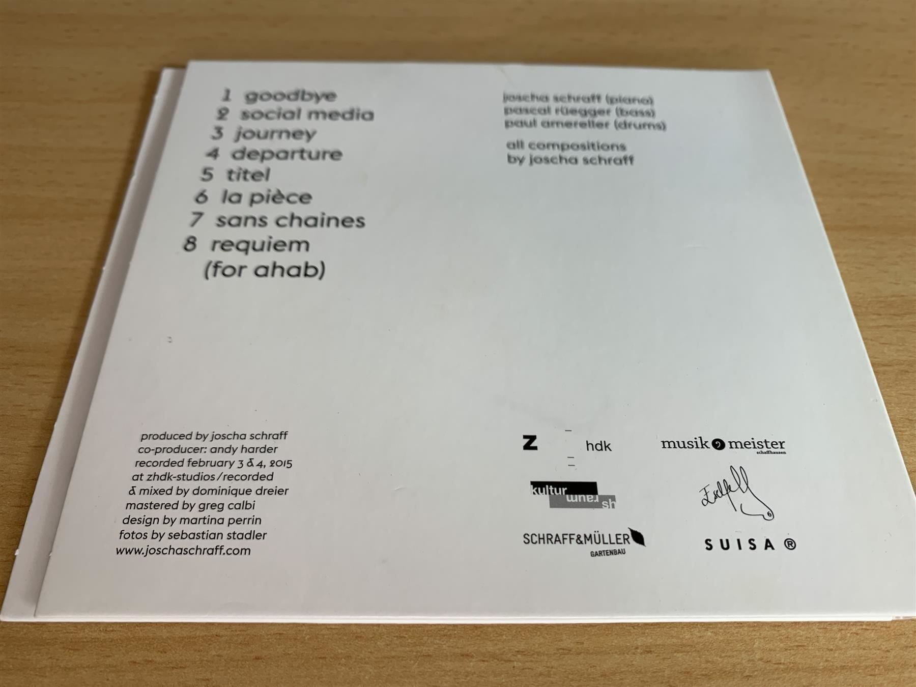 CDs: Joscha Schraff Trio - Goodbye - Signiert – Gebraucht aus Rikon im Tösstal von Alpenmutz 1