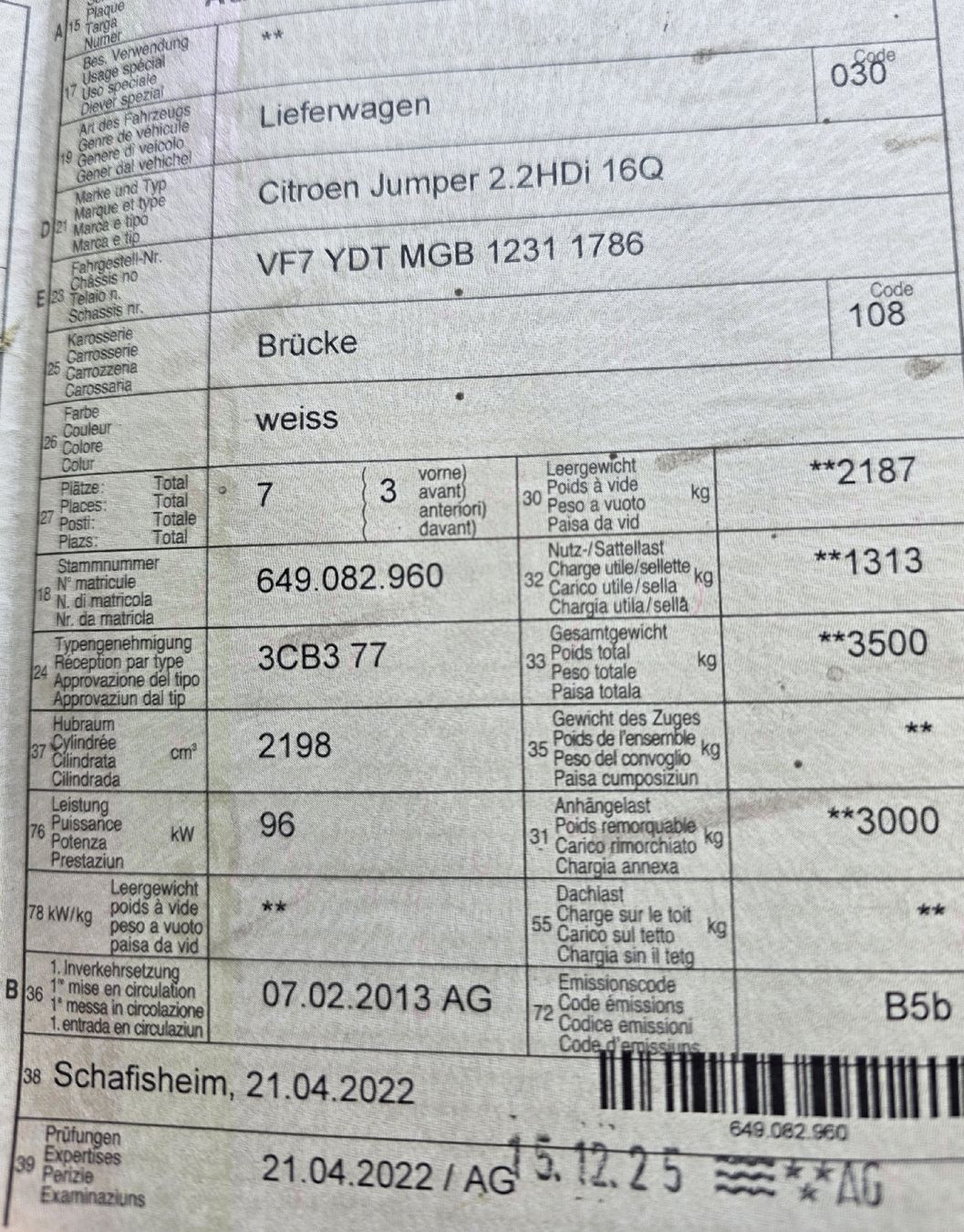 Citroën Veicoli commerciali: Citroën Jumper 2.2 HDi – Usato da wittnau venduto da obere88 6