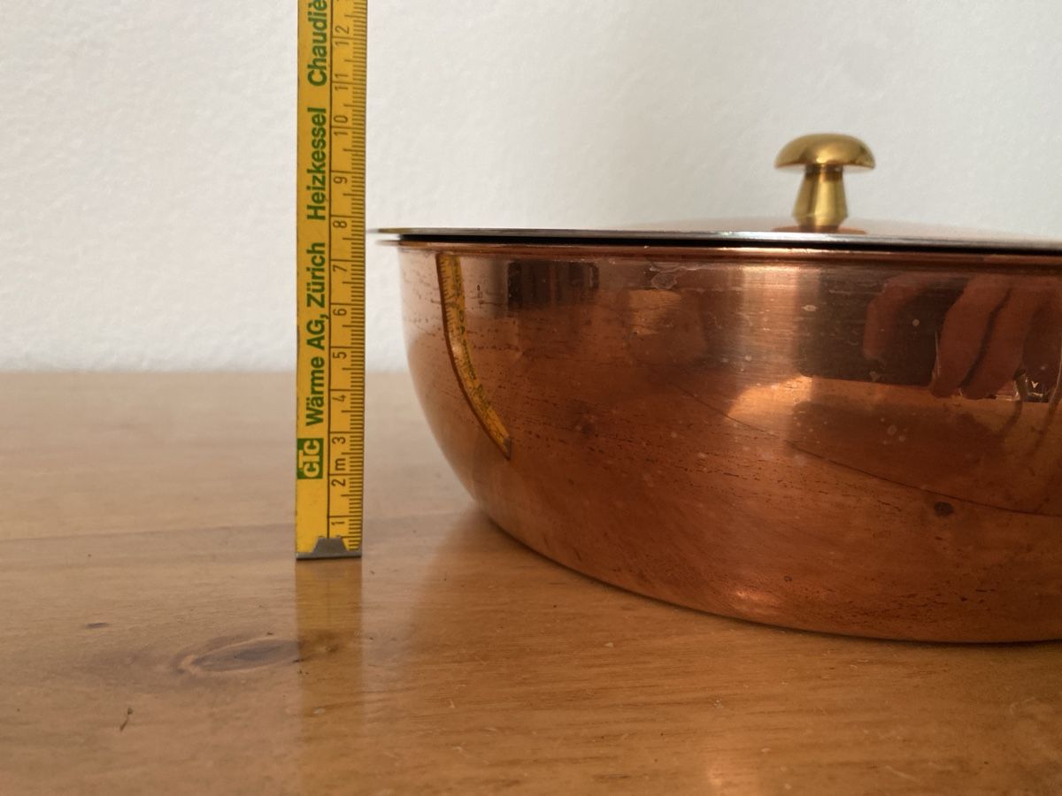 Padelle: Kupferpfanne mit Deckel und Messinggriffen – Usato da Burgdorf venduto da gre_2ftz 3