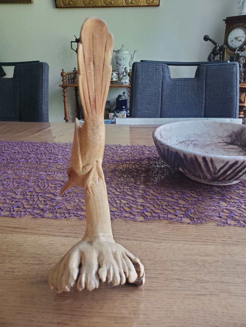 Figuren: Holzfigur Vogel auf Ast handgeschnitzt – Gebraucht aus Frauenfeld von BeneFull 2