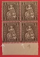 3302A) 29, Sitzende Helvetia postfrisch Abart Fleck, 2 Rand