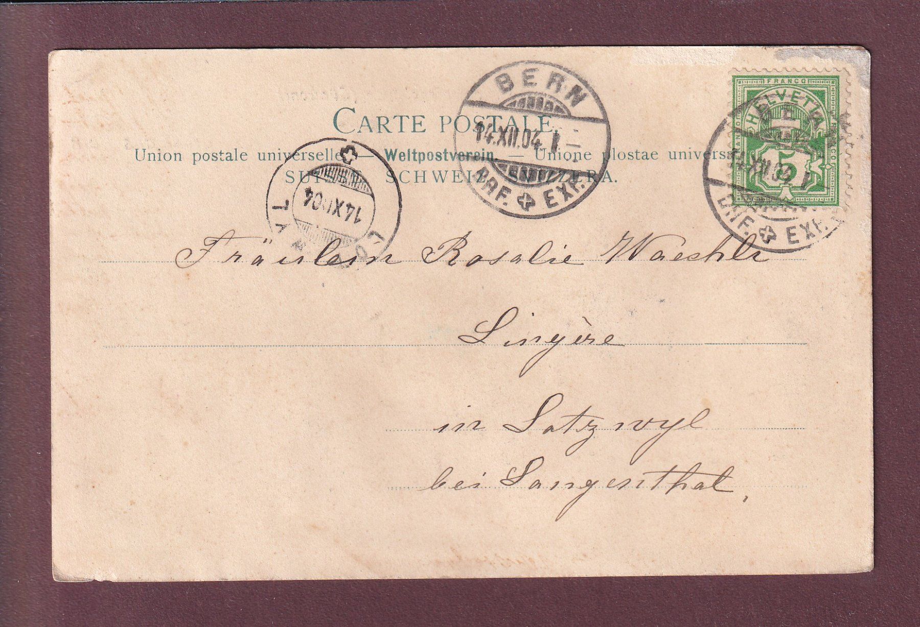 Cartoline postali: Gruss aus BERN - 1904 – Usato da Pully venduto da nicecards 1