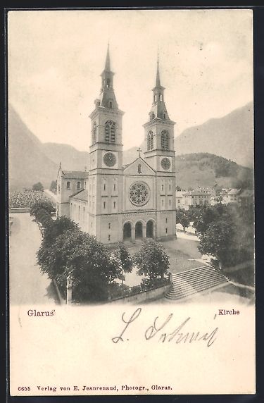 Cartes postales: AK Glarus, Partie an der Kirche, 1903 – D'occasion à Berlin par bartko-reher