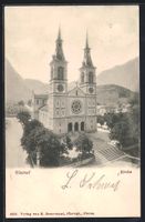 AK Glarus, Partie an der Kirche, 1903