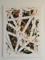 Peinture abstraite style Pollock logo VW, 5