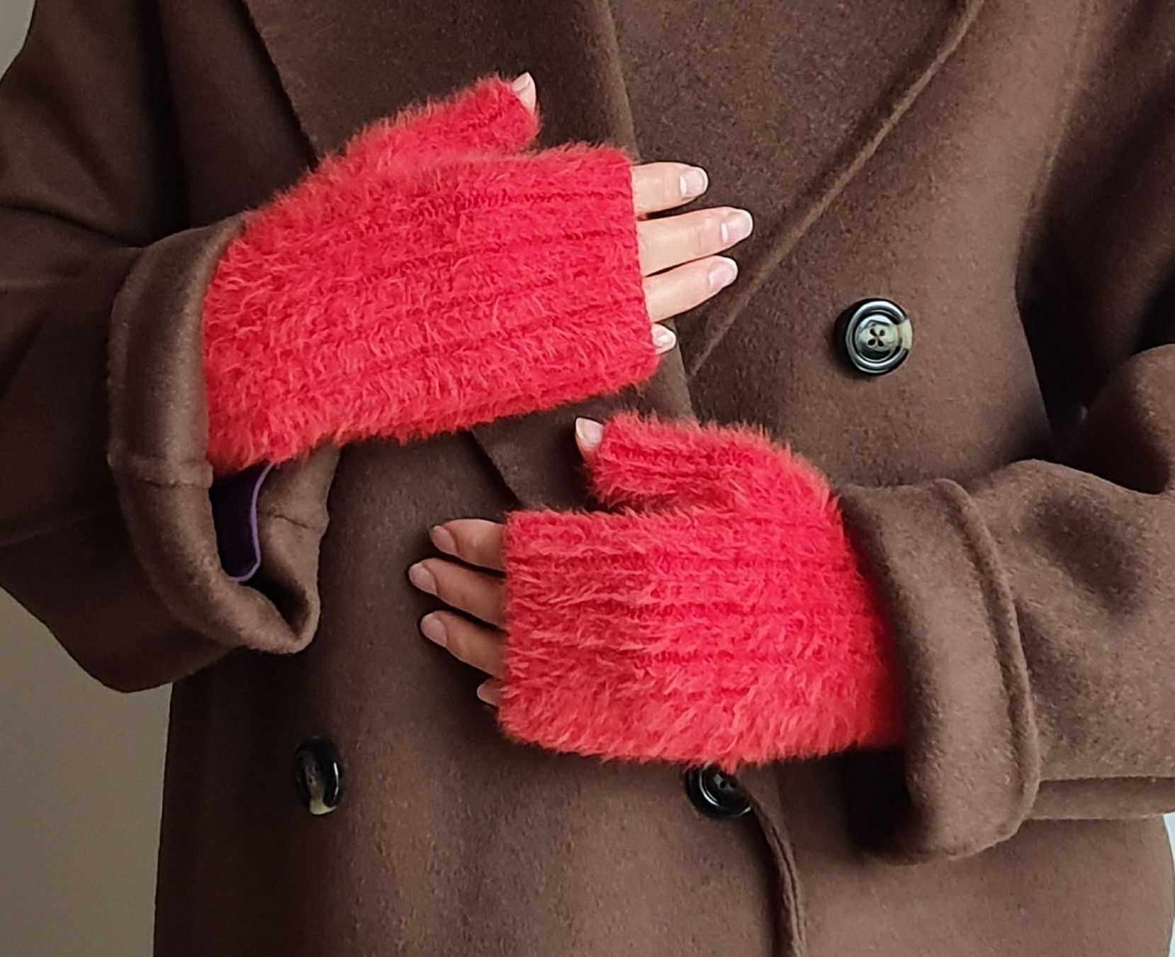 Guanti & manicotti: Handgestrickte fingerlose Handschuhe – Nuovo e nell'imballaggio originale da Neunkirch venduto da Sandramay 4