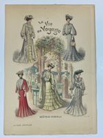 Antikes Modeblatt um 1880 Lithografie