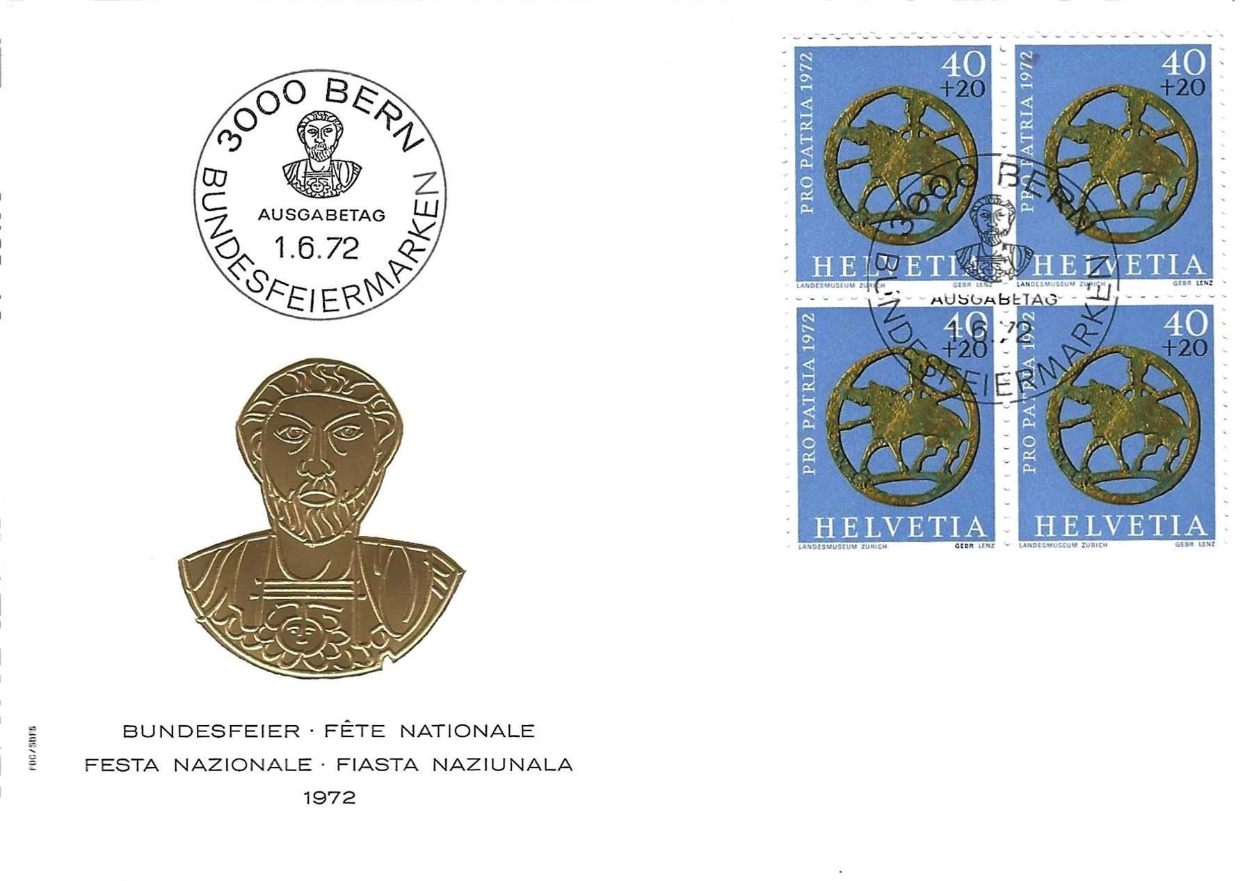 Tutti i francobolli: FDC Pro Patria  Viererblock 1972 – Usato da Koblenz venduto da Markenhimmel