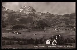 AK Gruyères, Vue de Broc, Chapelle des Marches