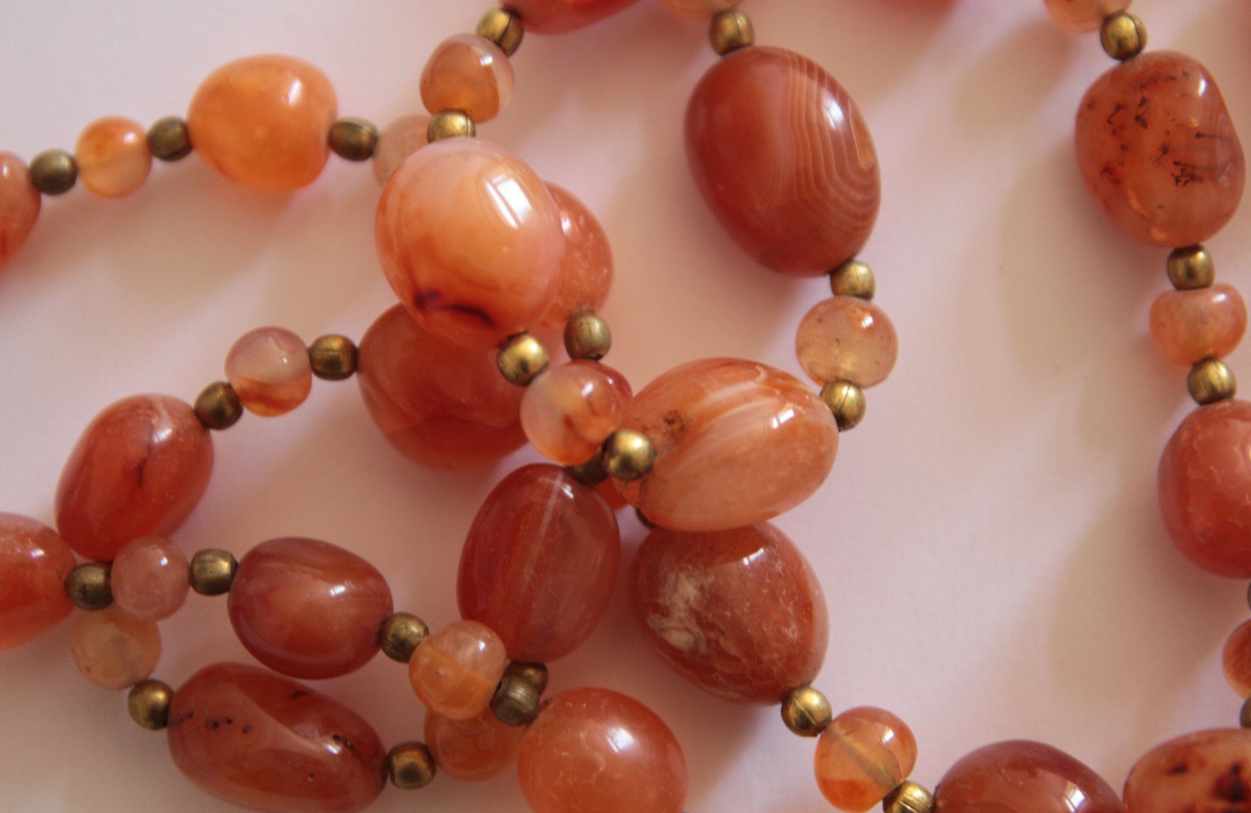 Catenine: AUS NACHLASS: MEGA Achat Edelstein Kette Collier 75 cm – Usato da Matten b. Interl venduto da EdelsteineInterlaken 1