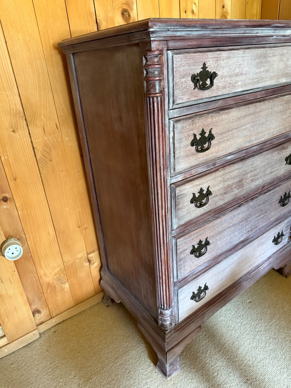 Cassettiere: Kommode mit 5 Schubladen mauve Shabby Chic Stil – Usato da Horgen venduto da ker_fz9z 1