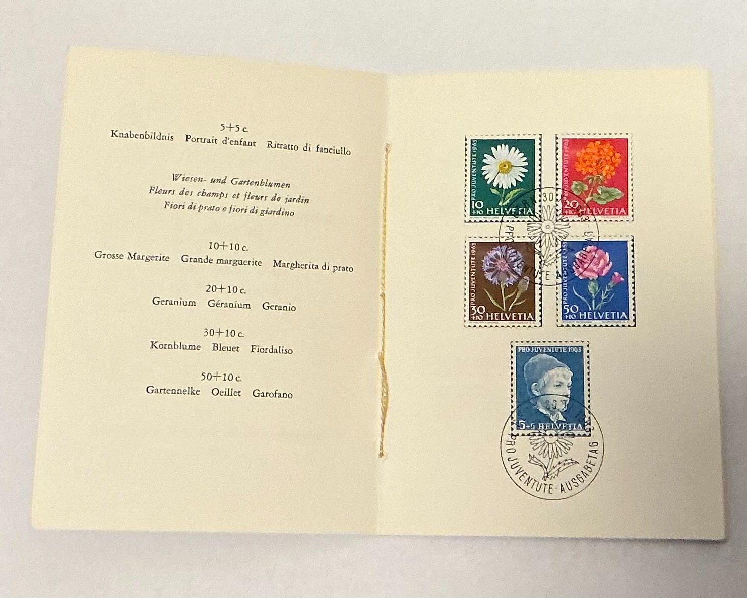 Tutti i francobolli: CH Pro Juventute  Briefmarkenheftchen Satz 1963 – Usato da Koblenz venduto da Markenhimmel