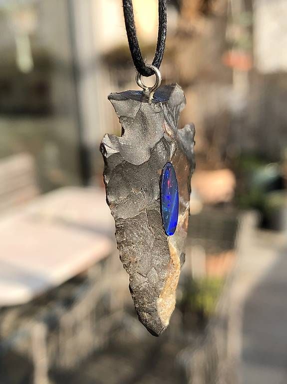 Mineralien & Heilsteine: Pfeilspitze aus Feuerstein mit Opal – Gebraucht aus Wigoltingen von SANDROPAL 2