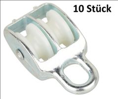 10 Stk. Seilrolle 2 fach für 8 mm Seil. Gratis Zustellung!