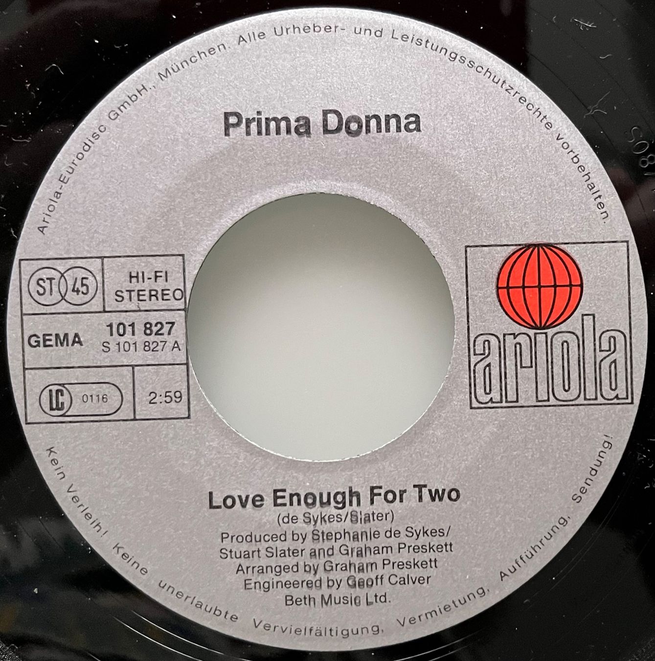 Dischi in vinile: PRIMA DONNA - LOVE ENOUGH FOR TWO – Usato da Bussigny venduto da vinyl-pas-cher 2