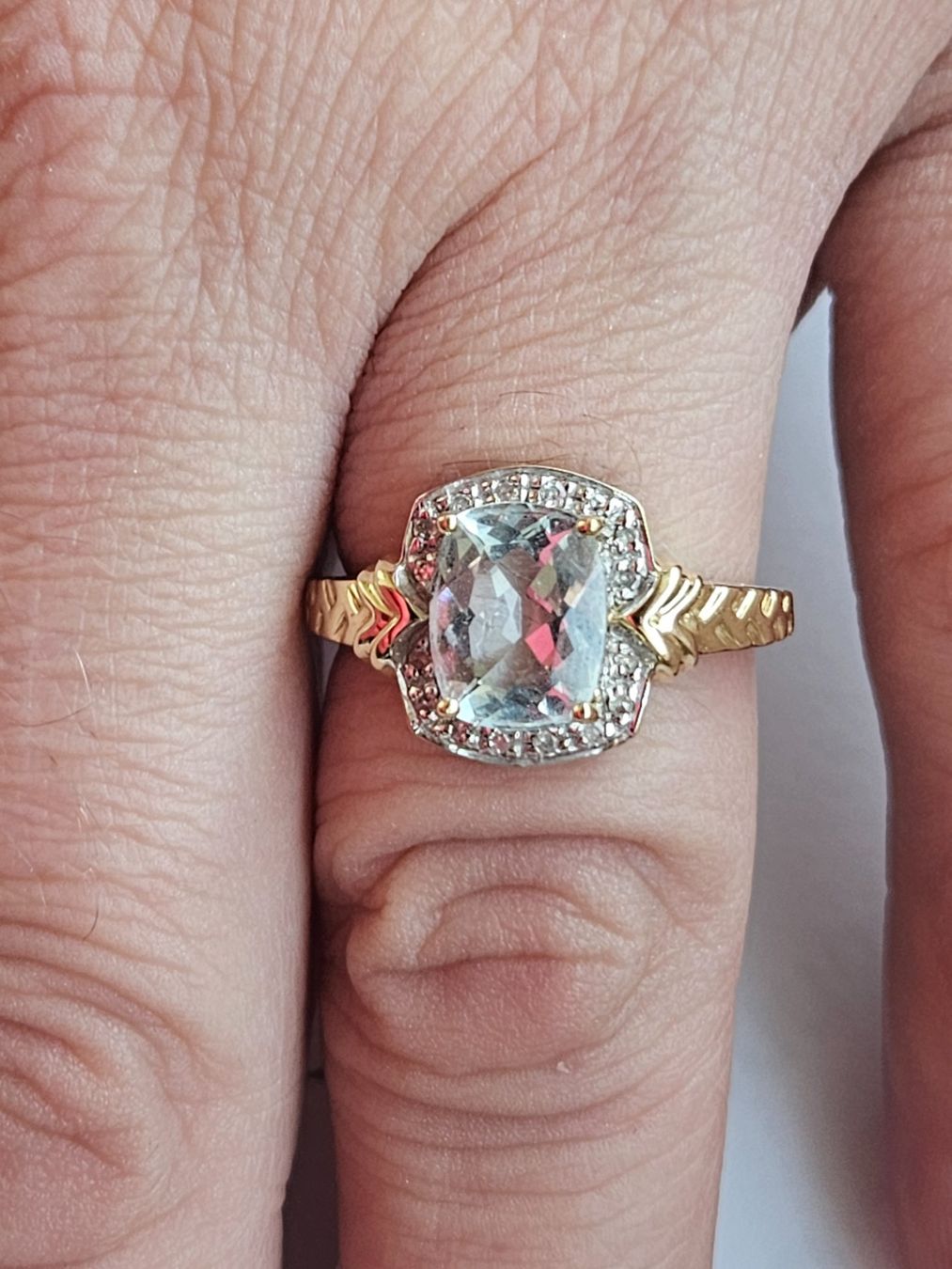 Anelli: 585 Gold Ring Aquamarin & Diamanten – Usato da Binningen venduto da lieblingsstyle 1