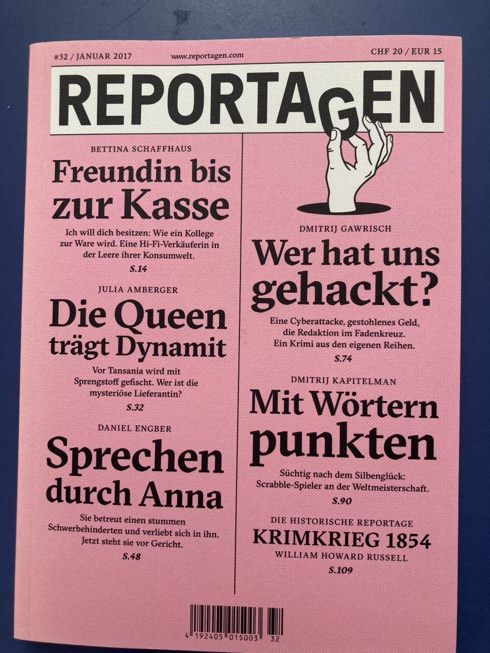 Riviste & Magazine: Reportagen 32, 1/17 – Usato da Bern venduto da sabah62