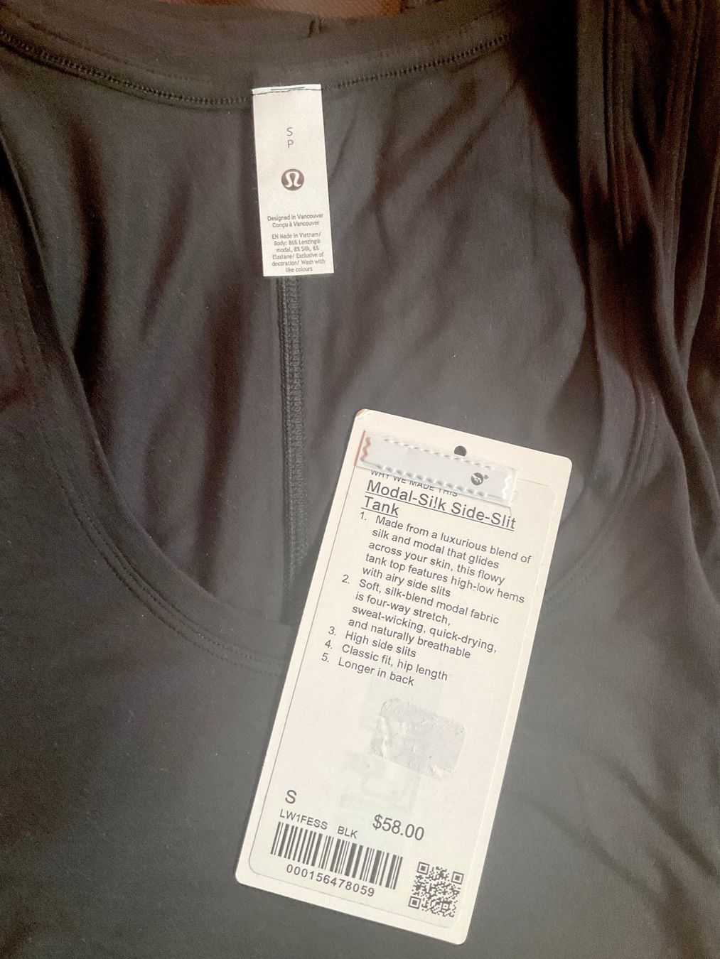 Lululemon Top: Lululemon Silk-Appeal Side-Slit Tank Top – Nuovo e nell'imballaggio originale da Wettingen venduto da Hbeluga 3
