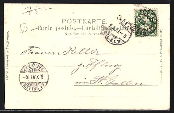 Cartoline postali: Litho Basel, Hotel des Troie Rois mit Or – Usato da Berlin venduto da bartko-reher 1