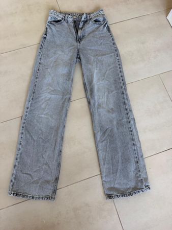 H&M &Denim Wide Jeans grau Grösse 34 guter Zustand