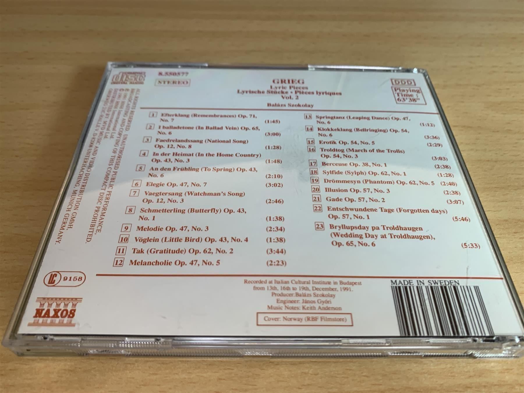 CDs: Grieg - Pièces Lyriques Vol. 2 – D'occasion à Rikon im Tösstal par Alpenmutz 1