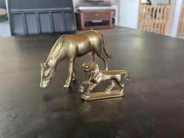 Ancienne Statuettes Chevaux en Laiton