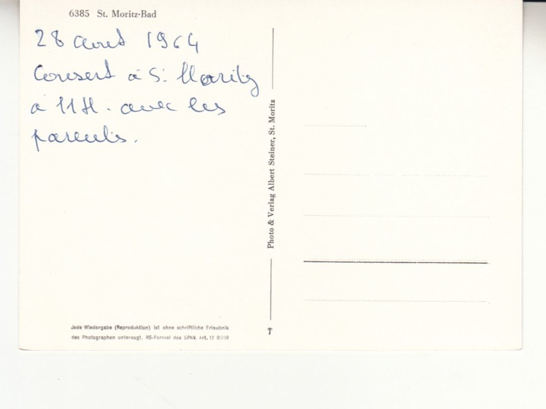 Cartes postales: St. Moritz Bad 1964 – D'occasion à Bürglen TG par StampGraf 1