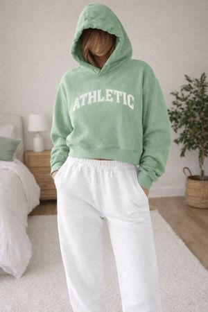 SWEAT À CAPUCHE VERT ATHLETIC